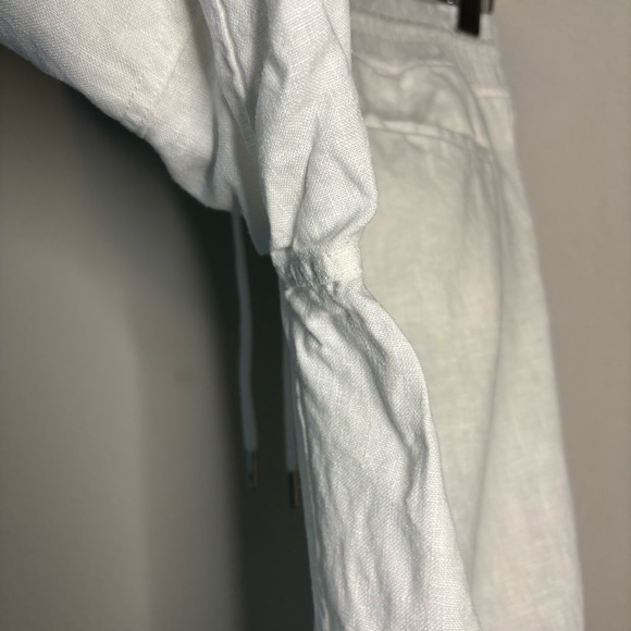 Athleta Cabo Linen Wide Leg Pant, Calla Lily SIZE 0, drawstring travel pant EUC! - Picture 13 of 16